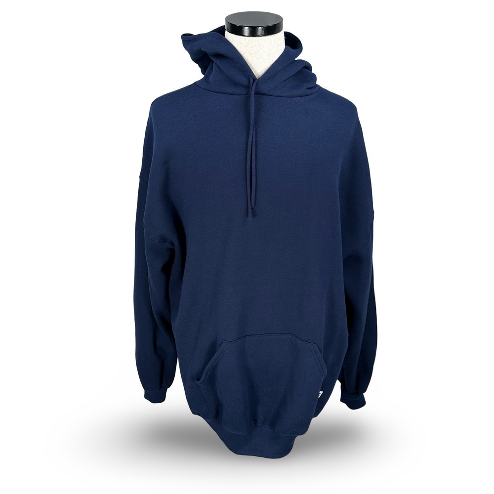 Vintage Russell Athletic Navy Blue Hoodie XXL Baggy USA‎ Blank Sweatshirt Mens